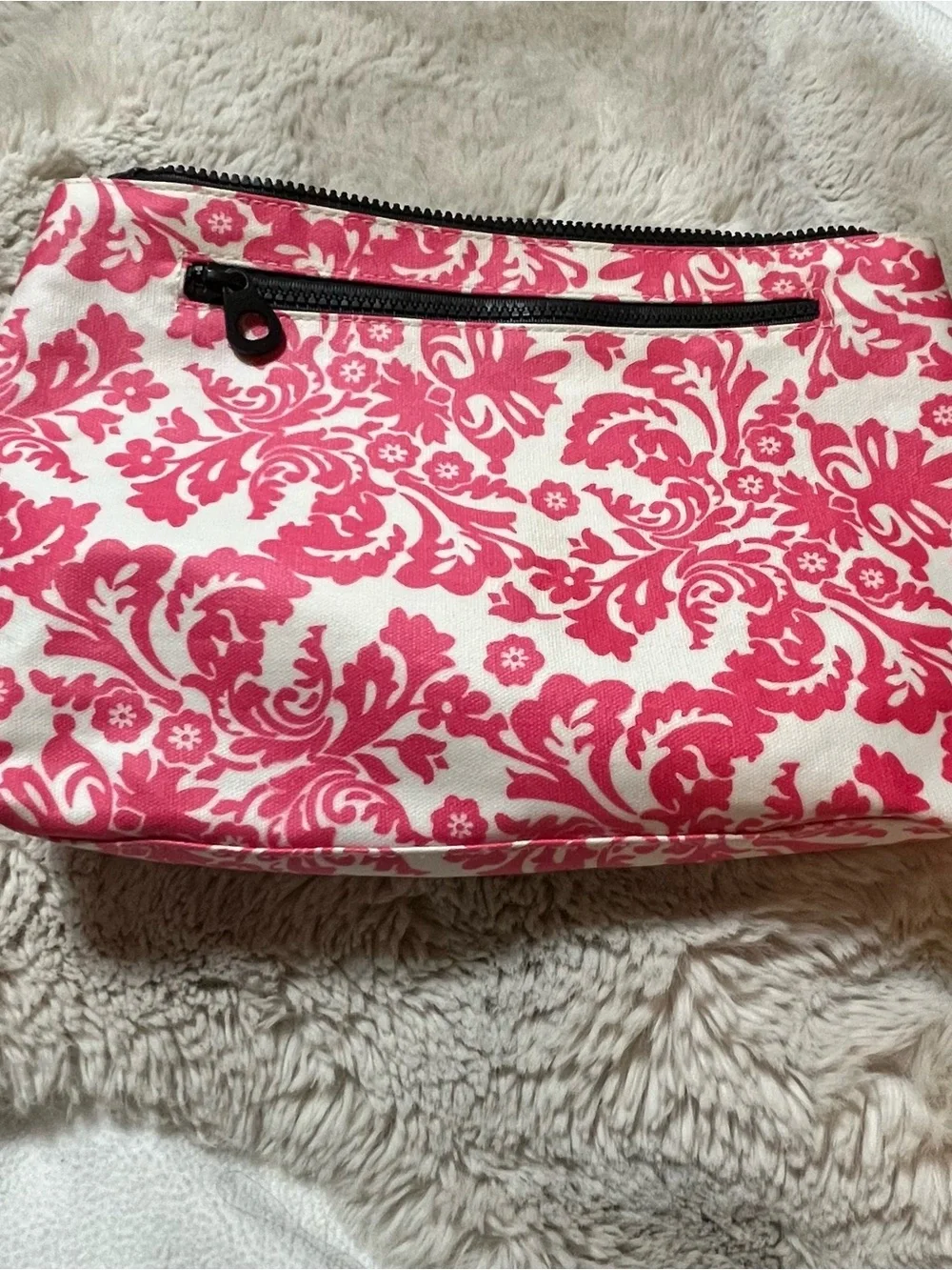 Pink Floral Makeup Organizer Pouch - Unbranded 02-21